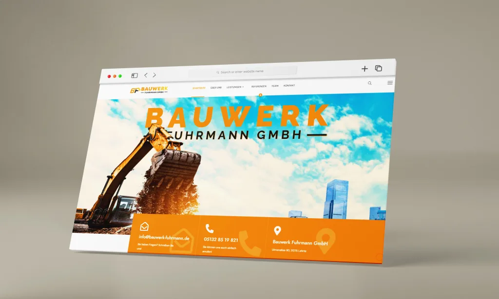Webseite Bauwerk Fuhrmann Webdesign/Webgestaltung von Ghasto Medienagentur