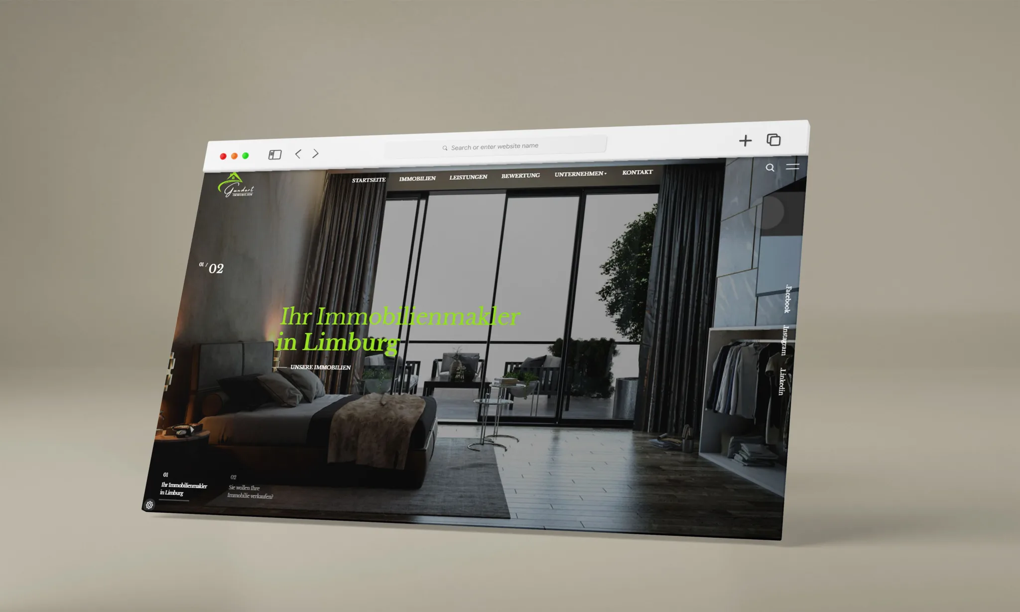 Webseite Gundert Immobilien Webseiten Design von Ghasto Medienagentur